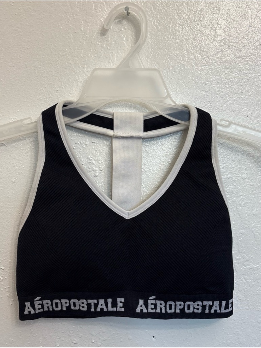 Aeropostale Black Sports Bralette with White Trim